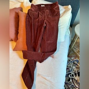 Maroon corduroy leggings - UpWest